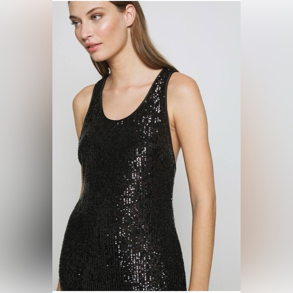 Diane Von Furstenberg Mercury Sequined Jersey Fitted Dress in Black Size 6 NWT - Picture 4 of 12